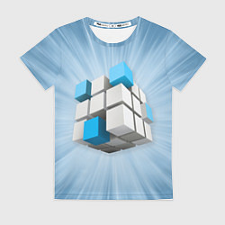 Футболка женская Трёхцветный кубик Рубика, цвет: 3D-принт