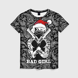 Футболка женская Bad girl with guns in a bandana, цвет: 3D-принт