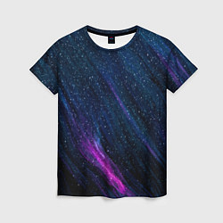 Футболка женская Звёздное абстрактное фиолетовое небо, цвет: 3D-принт