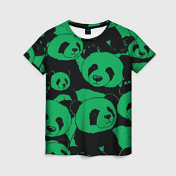 Футболка женская Panda green pattern, цвет: 3D-принт