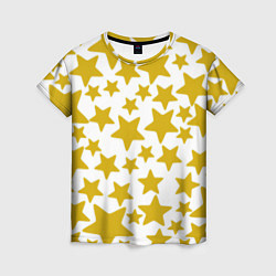 Футболка женская Жёлтые звезды, цвет: 3D-принт