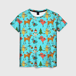 Женская футболка Animals on the rink