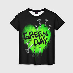 Футболка женская Green day heart nails, цвет: 3D-принт