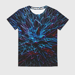 Футболка женская Abstract black crystals, цвет: 3D-принт