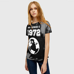 Футболка женская На Земле с 1972: краска на темном, цвет: 3D-принт — фото 2