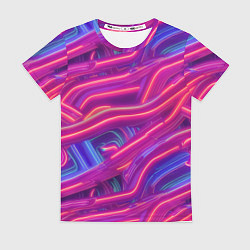 Футболка женская Neon waves, цвет: 3D-принт