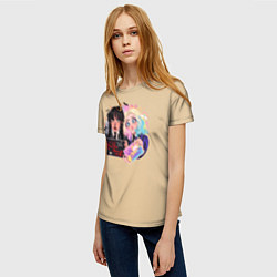 Футболка женская Kill them, but with kindness! - Уэнздей и Энид, цвет: 3D-принт — фото 2