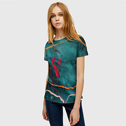 Футболка женская Сине-зелёный туман и множество красок, цвет: 3D-принт — фото 2