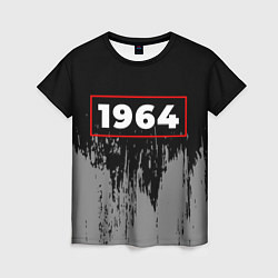 Женская футболка 1964 - в красной рамке на темном