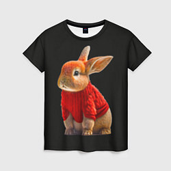 Футболка женская Кролик в свитере, цвет: 3D-принт
