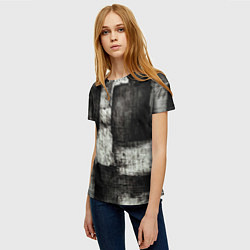 Футболка женская Белый и чёрный абстракт, цвет: 3D-принт — фото 2