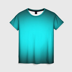 Футболка женская Неоновый синий градиент, цвет: 3D-принт