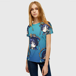 Футболка женская Чиби Странник Genshin Impact, цвет: 3D-принт — фото 2