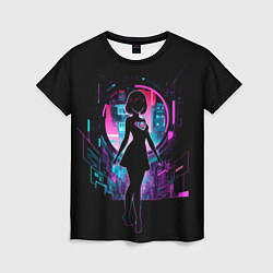 Футболка женская Silhouette of a cute anime girl, цвет: 3D-принт