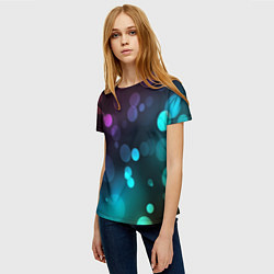 Футболка женская Абстракция блики, цвет: 3D-принт — фото 2