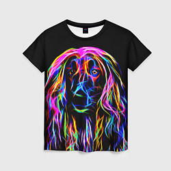 Футболка женская Dog - neon lines, цвет: 3D-принт