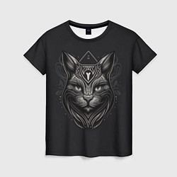 Футболка женская Чёрный готический кот, цвет: 3D-принт