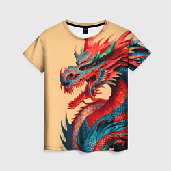 Футболка женская Japan dragon - tattoo - art, цвет: 3D-принт