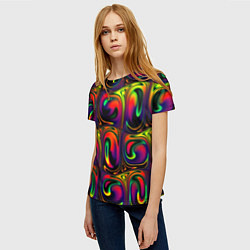 Футболка женская Digital abstraction paint, цвет: 3D-принт — фото 2