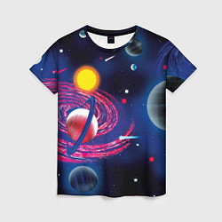 Футболка женская Вселенная, космос, цвет: 3D-принт