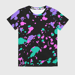 Женская футболка Неоновые цвета брызги краски