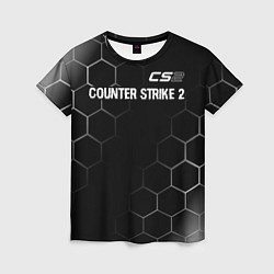 Футболка женская Counter Strike 2 glitch на темном фоне: символ све, цвет: 3D-принт