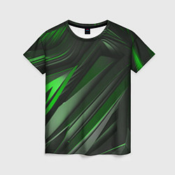 Футболка женская Green black abstract, цвет: 3D-принт