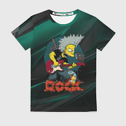 Футболка женская Rock music Simpsons, цвет: 3D-принт