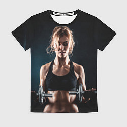 Женская футболка Девушка качается