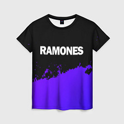 Женская футболка Ramones purple grunge
