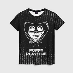 Футболка женская Poppy Playtime с потертостями на темном фоне, цвет: 3D-принт