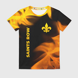 Женская футболка Saints Row - gold gradient: надпись, символ