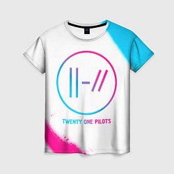 Футболка женская Twenty One Pilots neon gradient style, цвет: 3D-принт