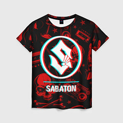 Женская футболка Sabaton rock glitch