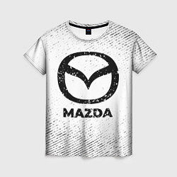 Футболка женская Mazda с потертостями на светлом фоне, цвет: 3D-принт