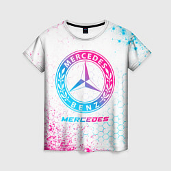 Футболка женская Mercedes neon gradient style, цвет: 3D-принт