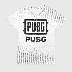 Футболка женская PUBG с потертостями на светлом фоне, цвет: 3D-принт