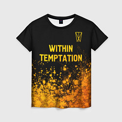 Футболка женская Within Temptation - gold gradient: символ сверху, цвет: 3D-принт