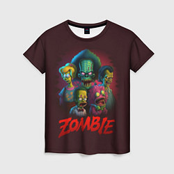 Женская футболка Симпсоны зомби