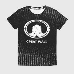 Футболка женская Great Wall с потертостями на темном фоне, цвет: 3D-принт