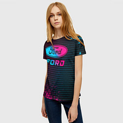 Футболка женская Ford - neon gradient, цвет: 3D-принт — фото 2