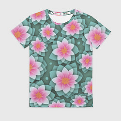 Женская футболка Цветы с оптическим эффектом