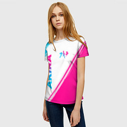 Футболка женская Akira neon gradient style: надпись, символ, цвет: 3D-принт — фото 2
