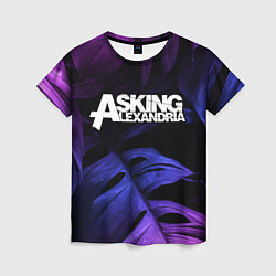 Футболка женская Asking Alexandria neon monstera, цвет: 3D-принт