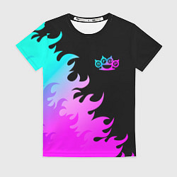 Женская футболка Five Finger Death Punch неоновый огонь