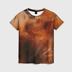 Футболка женская Оранжевый абстрактный дым, цвет: 3D-принт