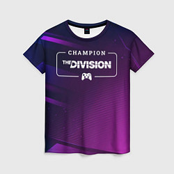 Футболка женская The Division gaming champion: рамка с лого и джойс, цвет: 3D-принт