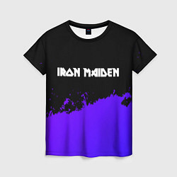 Женская футболка Iron Maiden purple grunge
