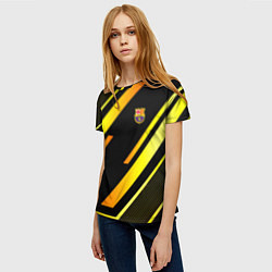 Футболка женская ФК Барселона эмблема, цвет: 3D-принт — фото 2
