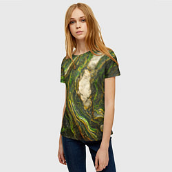Футболка женская Текстура зелёного мрамора, цвет: 3D-принт — фото 2